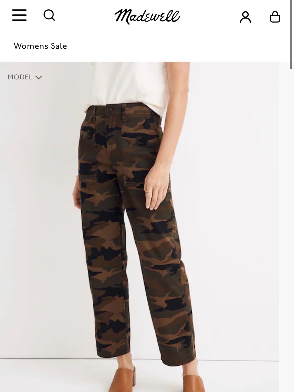 MADEWELL Cotton Grigg Fatigue Pants | Camo Faded Birch - SIZE 33
